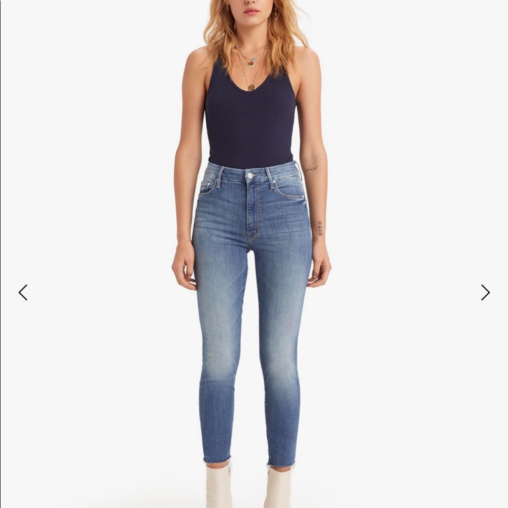 MOTHER high waisted looker ankle fray